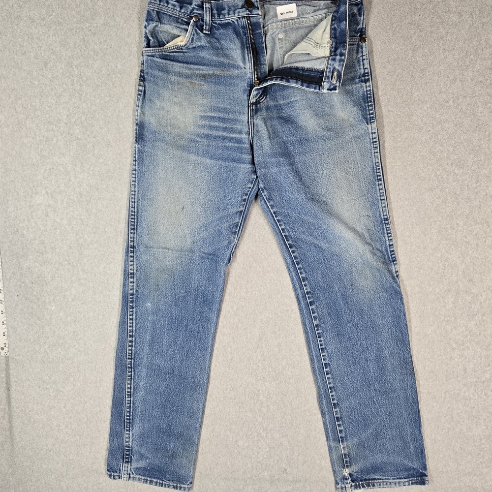 Wrangler Men Jeans 33X34 Blue Denim 13MWZ Cowboy Cut 32" Inseam Pockets
